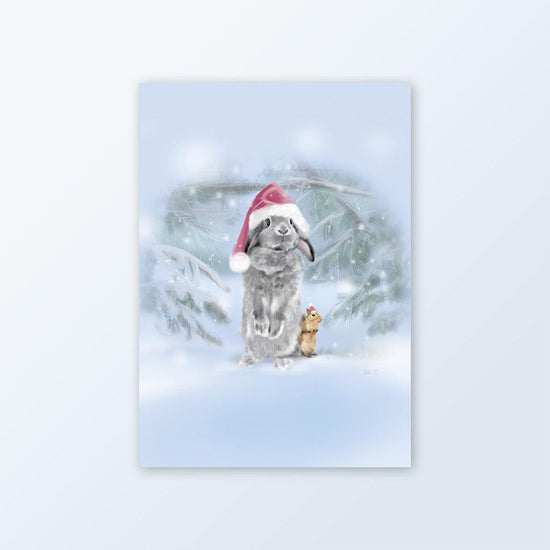 Bunny & Squirrel Christmas Art (Prints / Framed) - Mochi The Boss