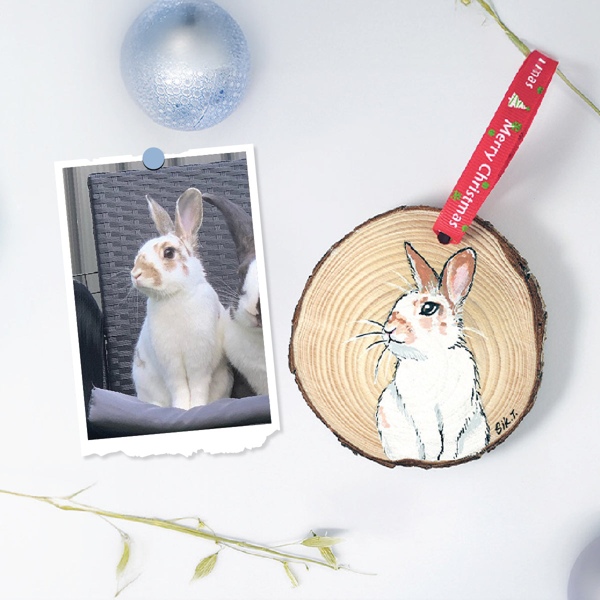 Custom Pet Portrait Wood Ornament