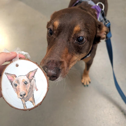 Custom Pet Portrait Wood Ornament