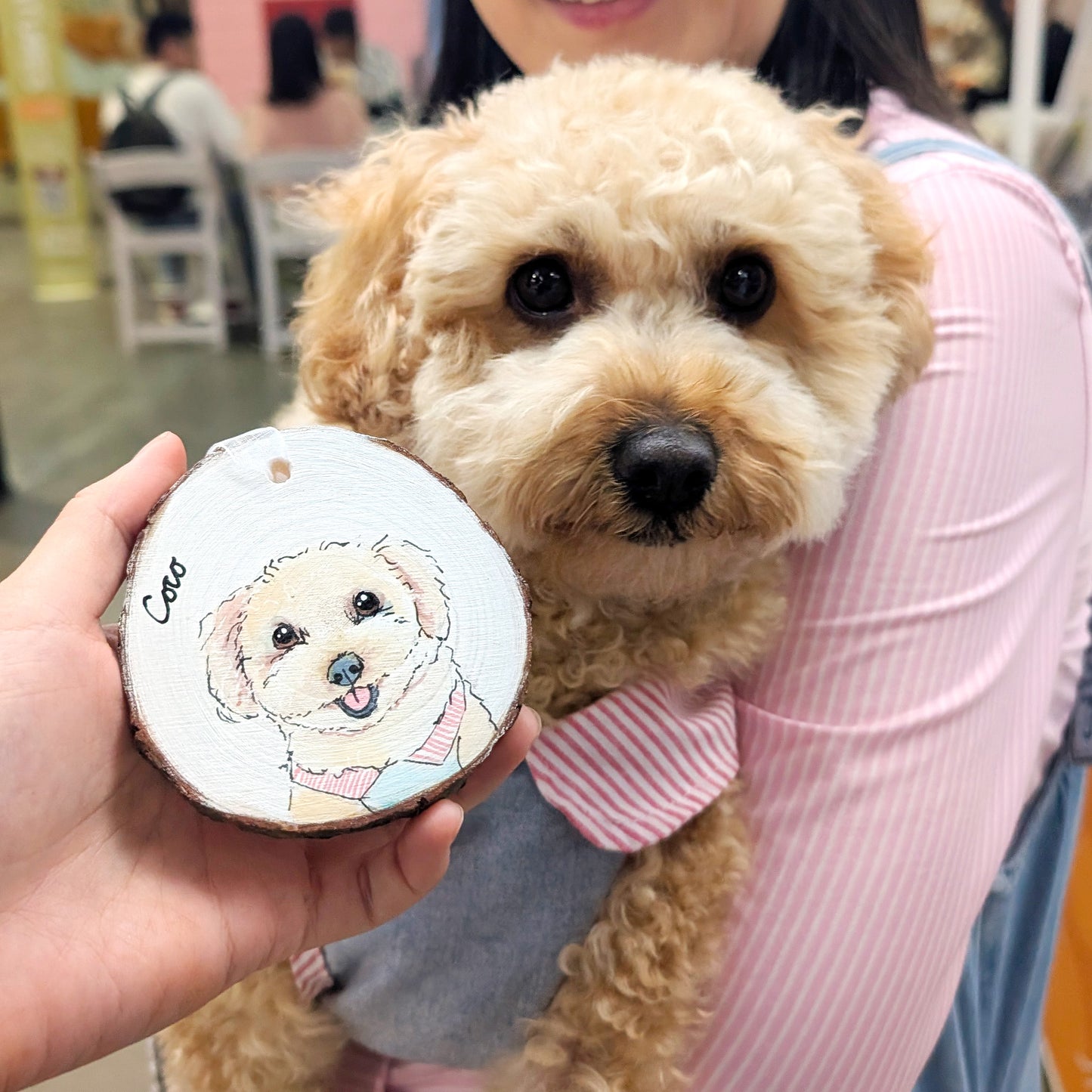 Custom Pet Portrait Wood Ornament
