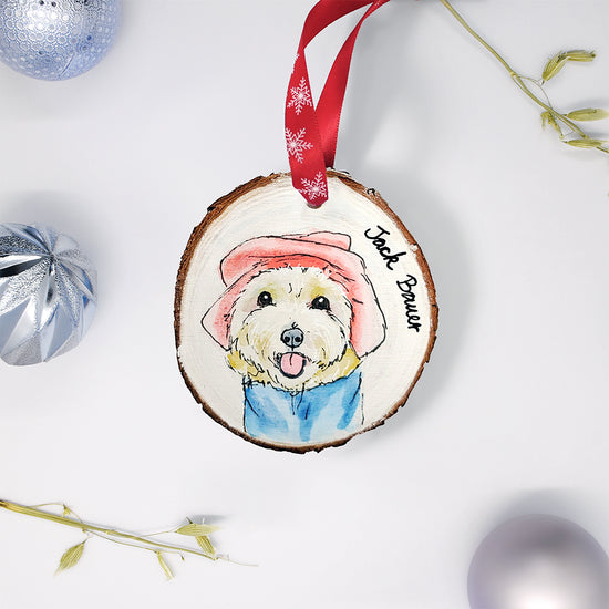 Custom Pet Portrait Wood Ornament