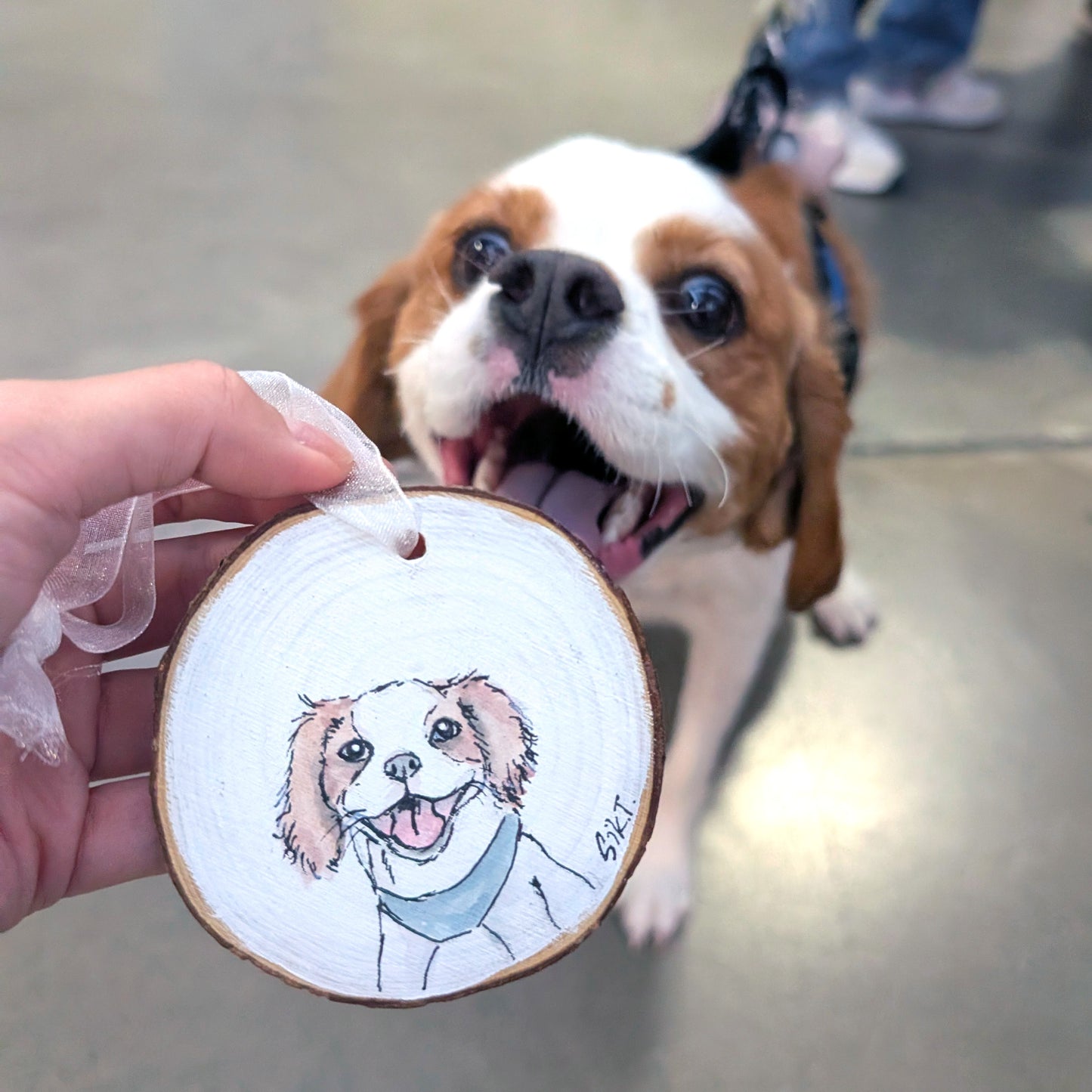 Custom Pet Portrait Wood Ornament