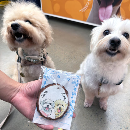 Custom Pet Portrait Wood Ornament