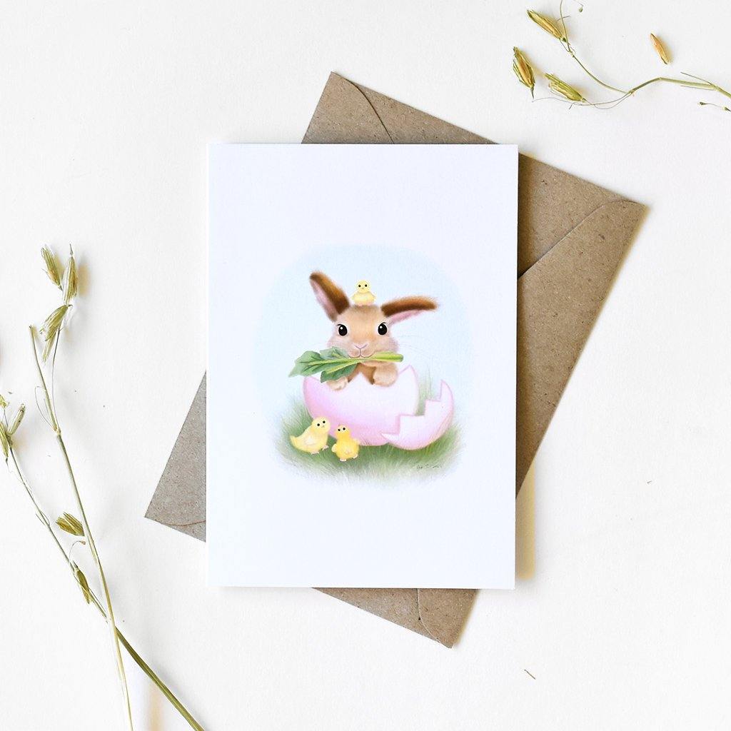 Hoppy Easter Bunny Card - Mochi The Boss