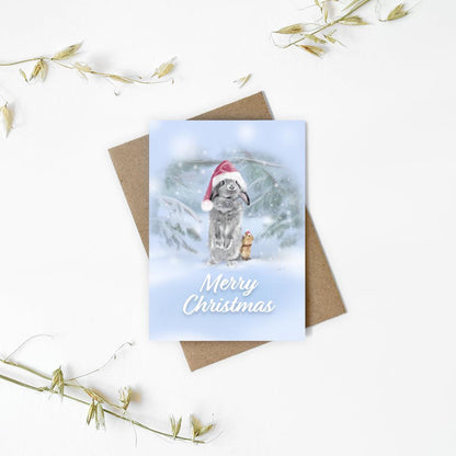 Bunny & Squirrel Christmas Card - Mochi The Boss