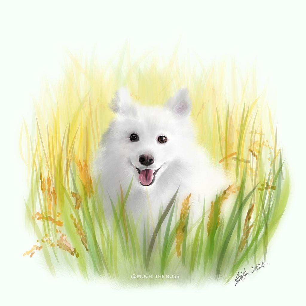 Custom Digital Pet Portraits (Digital File Only) - Mochi The Boss